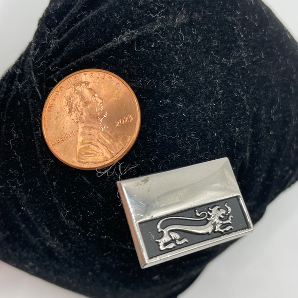 Vintage Shields Fifth Avenue Signed Silver Tone Black Enamel Men's Cuff Links - Picture 9 of 10